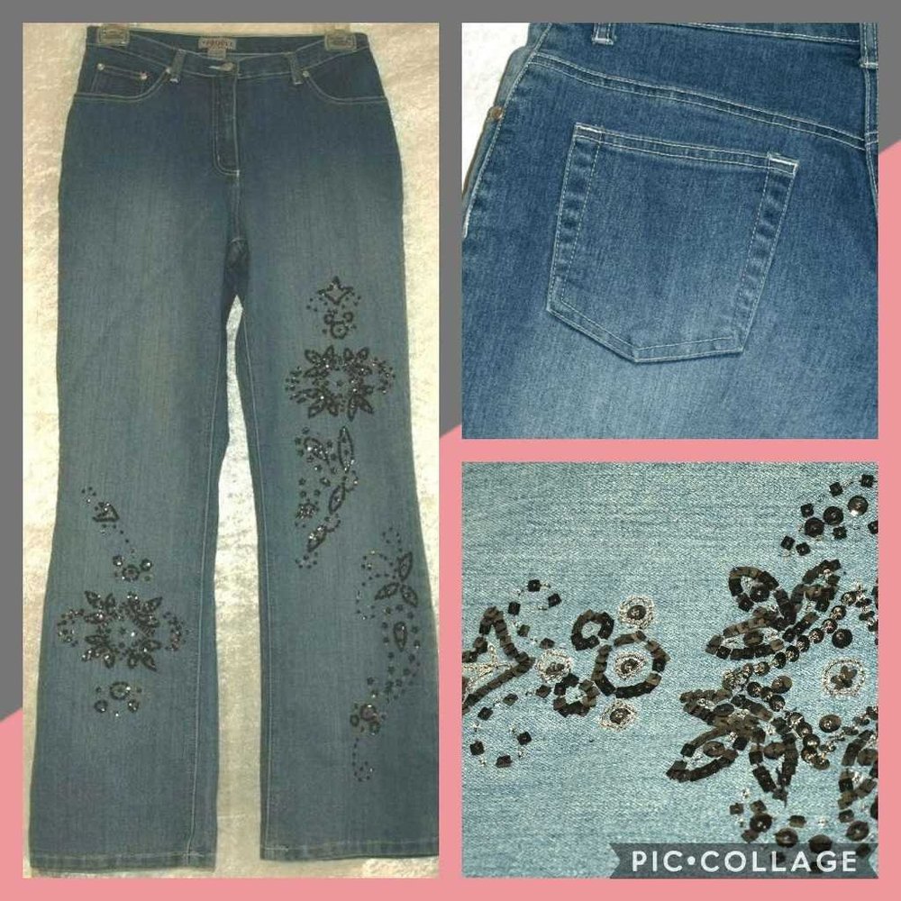 Vezucci Ladies Size 7 Stretch Denum Jeans Blue Fad